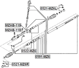 MZAB-118 - STEERING RACK BUSHING