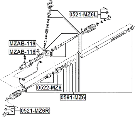 MZAB-118 - STEERING RACK BUSHING