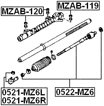 MZAB-120 - STEERING RACK BUSHING