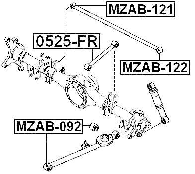 MZAB-121 - BUSHING, REAR TRANSVERSE ARM