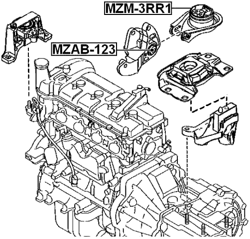 MZAB-123 - REAR ENGINE MOUNT BUSHING