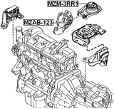 MZAB-123 - REAR ENGINE MOUNT BUSHING