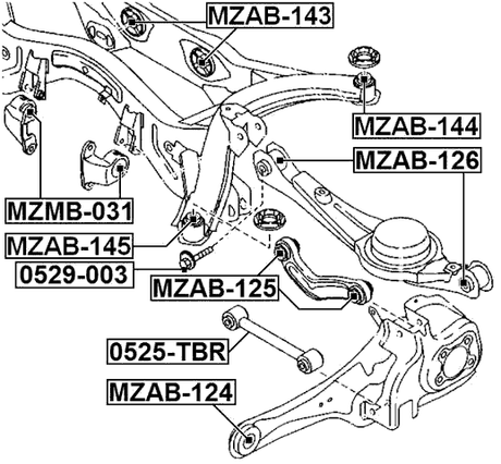 MZAB-143 - REAR CROSSMEMBER BUSHING