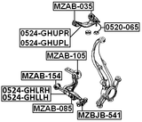 MZAB-154 - BUSHING, FRONT LOWER CONTROL ARM