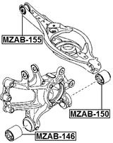 MZAB-155 - BUSHING, REAR LOWER CONTROL ARM
