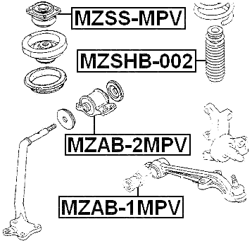MZAB-2MPV - FRONT ARM BUSHING (HYDRO)