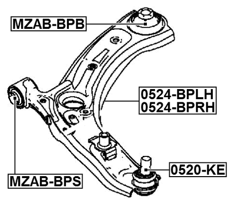 MZAB-BPS - FRONT BUSHING, FRONT CONTROL ARM