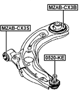 MZAB-CX3B - REAR BUSHING, FRONT CONTROL ARM