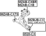 MZAB-CX7S - FRONT BUSHING, FRONT CONTROL ARM