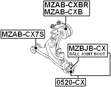 MZAB-CX7S - FRONT BUSHING, FRONT CONTROL ARM