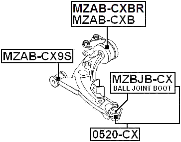 MZAB-CX9S - FRONT BUSHING, FRONT CONTROL ARM