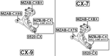 MZAB-CXBX - REAR BUSHING WITHOUT BRACKET, FRONT CONTROL ARM (HYDRO)