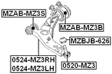 MZAB-MZ3S - FRONT BUSHING, FRONT CONTROL ARM