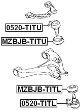 MZBJB-TITU - UPPER CONTROL ARM BALL JOINT BOOT 43X40X20