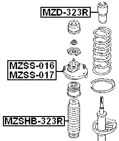 MZD-323R - REAR SHOCK ABSORBER JOUNCE BUMPER