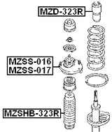 MZD-323R - REAR SHOCK ABSORBER JOUNCE BUMPER