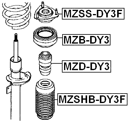 MZD-DY3 - FRONT SHOCK ABSORBER JOUNCE BUMPER