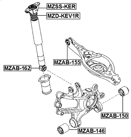 MZD-KEV2R - REAR SHOCK ABSORBER JOUNCE BUMPER