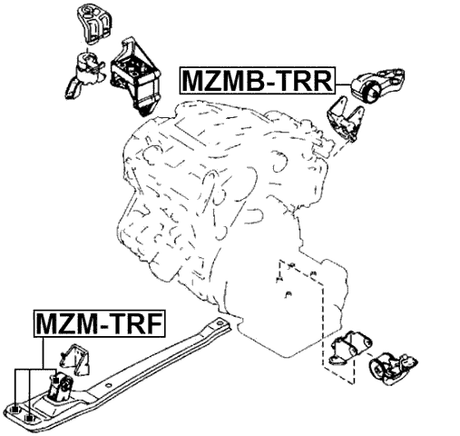 MZMB-TRR - REAR ENGINE MOUNT BUSHING