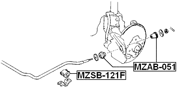 MZSB-121F - FRONT STABILIZER BAR BUSH D24