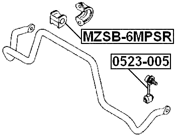 MZSB-6MPSR - REAR STABILIZER BAR BUSH D22.5