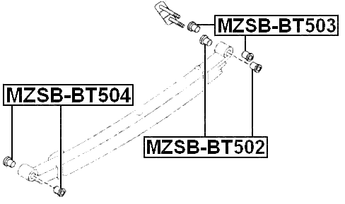 MZSB-BT503 - REAR LEAF SPRING BUSHING REAR