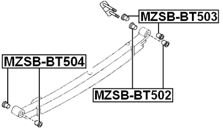 MZSB-BT504 - REAR LEAF SPRING BUSHING FRONT