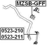 MZSB-GFF - FRONT STABILIZER BAR BUSH D27