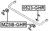 MZSB-GHR - REAR STABILIZER BAR BUSH D20.3