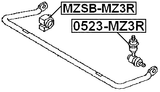 MZSB-MZ3R - REAR STABILIZER BAR BUSH D16