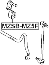 MZSB-MZ5F - FRONT STABILIZER BAR BUSH D29