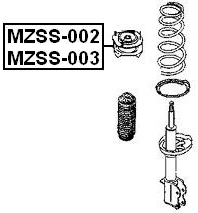 MZSS-003 - REAR SHOCK ABSORBER MOUNTING RIGHT