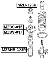MZSS-016 - REAR SHOCK ABSORBER MOUNTING RIGHT