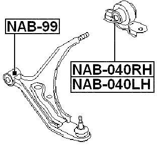 NAB-040RH - REAR BUSHING, FRONT RIGHT CONTROL ARM