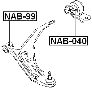 NAB-040 - REAR BUSHING WITHOUT BRACKET, FRONT CONTROL ARM (HYDRO)