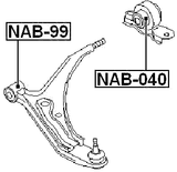NAB-040 - REAR BUSHING WITHOUT BRACKET, FRONT CONTROL ARM (HYDRO)