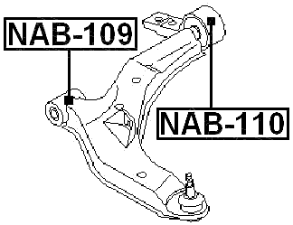 NAB-110 - REAR BUSHING WITHOUT BRACKET, FRONT CONTROL ARM (HYDRO)
