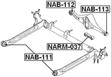 NAB-112 - BUSHING, REAR CROSSMEMBER LATERAL LINK