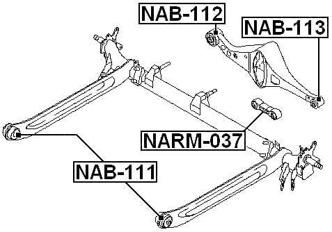 NAB-113 - BUSHING, REAR CROSSMEMBER LATERAL LINK
