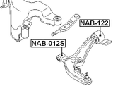 NAB-122 - REAR BUSHING WITHOUT BRACKET, FRONT CONTROL ARM