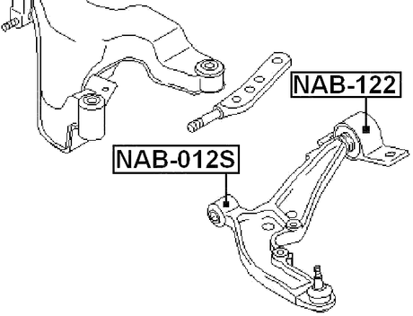 NAB-122 - REAR BUSHING WITHOUT BRACKET, FRONT CONTROL ARM