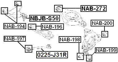 NAB-194 - BUSHING, REAR UPPER CONTROL ARM