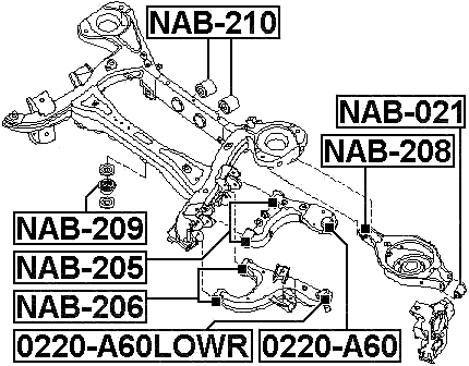 NAB-206 - BUSHING, REAR LOWER CONTROL ARM