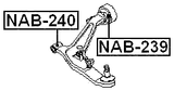 NAB-239 - REAR BUSHING WITHOUT BRACKET, FRONT CONTROL ARM (HYDRO)