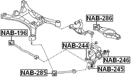 NAB-285 - REAR TRAILING ROD BUSHING