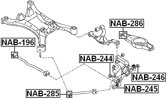 NAB-286 - BUSHING, REAR TRANSVERSE ARM