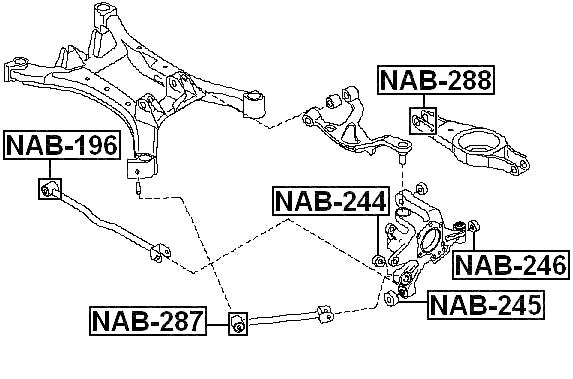 NAB-288 - BUSHING, REAR TRANSVERSE ARM