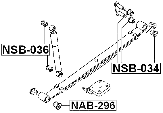 NAB-296 - REAR LEAF SPRING BUSHING
