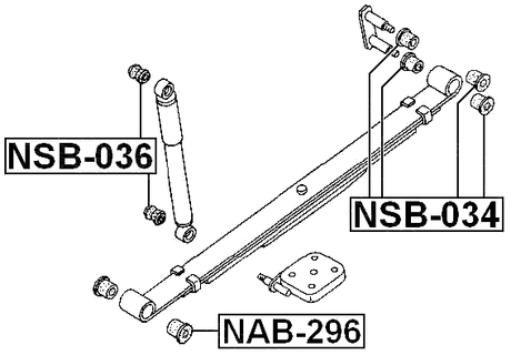 NAB-296 - REAR LEAF SPRING BUSHING