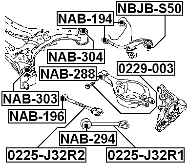 NAB-304 - REAR CROSSMEMBER BUSHING